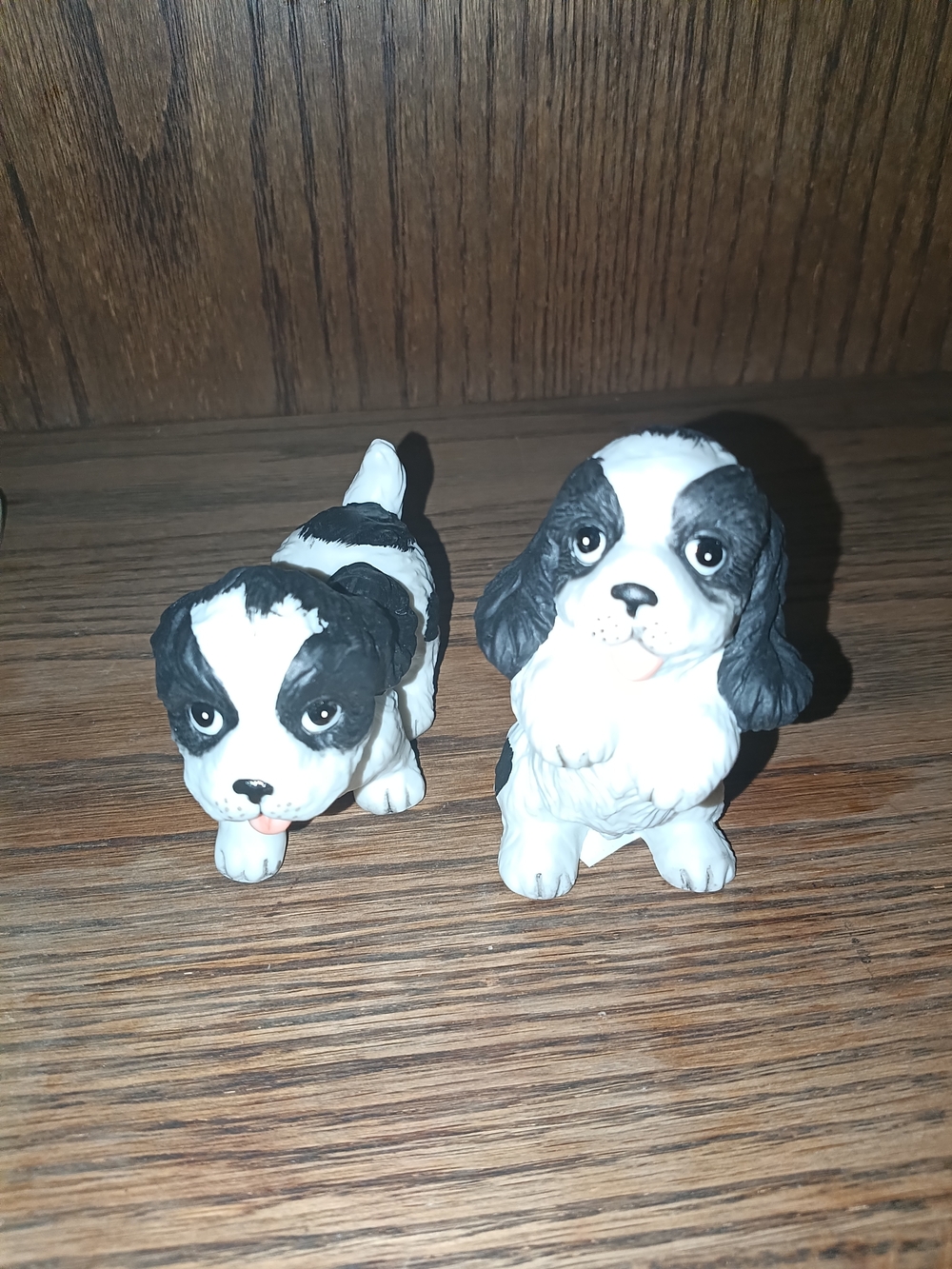 Source Unknown Black and White Ceramic Puppy Figurines
